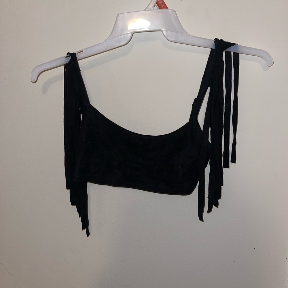 Suede two piece body suit